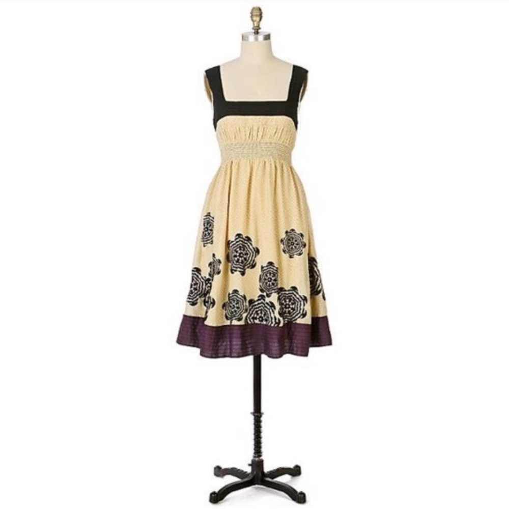 Anthro lithe pagoda petals cottage dress 6